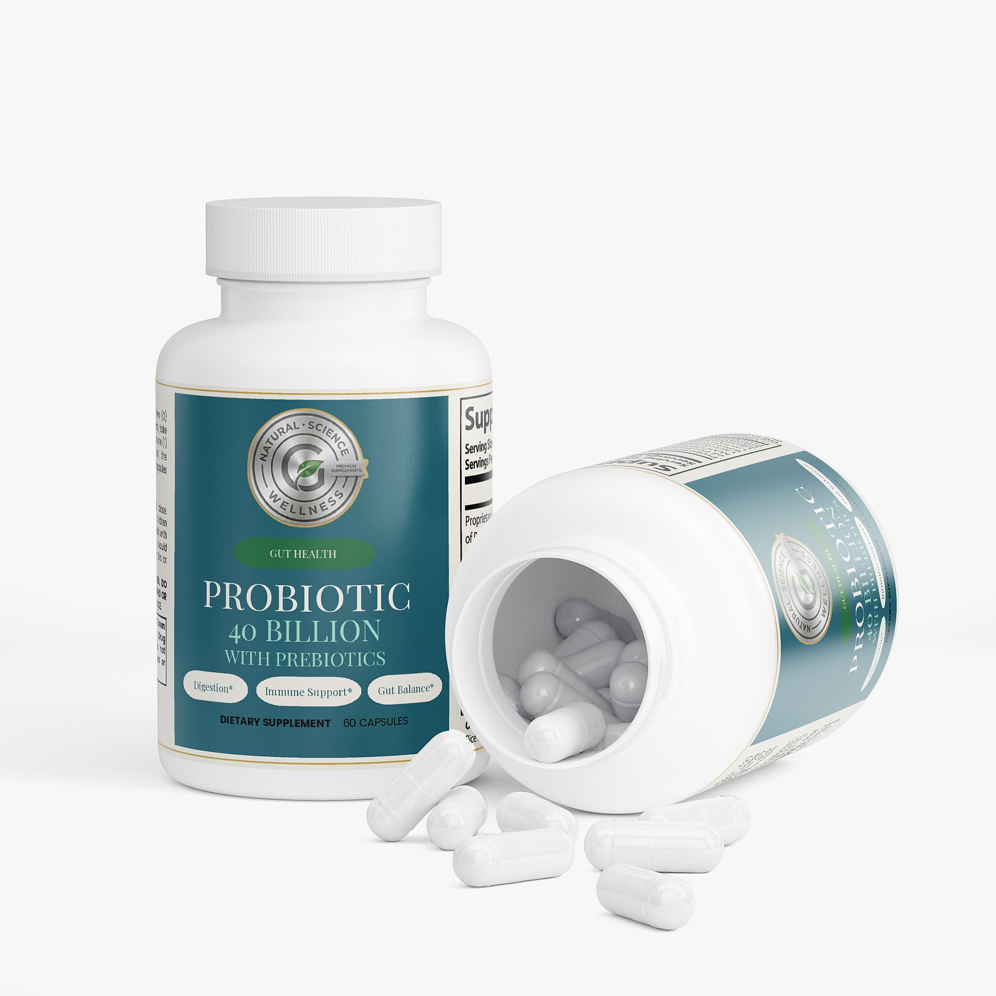Probiotic 40 Billion with Prebiotics — label view 3