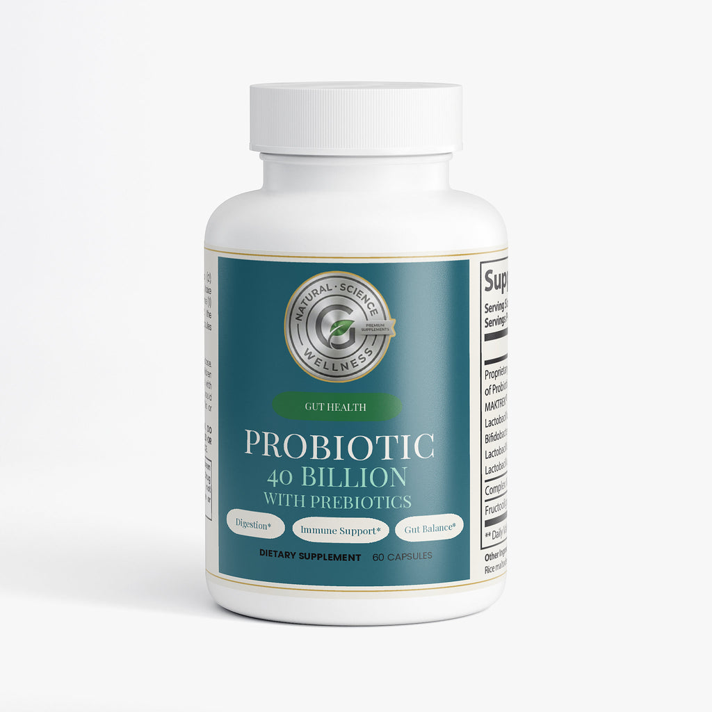 Probiotic 40 Billion with Prebiotics by GLP Nutrition Source — product label