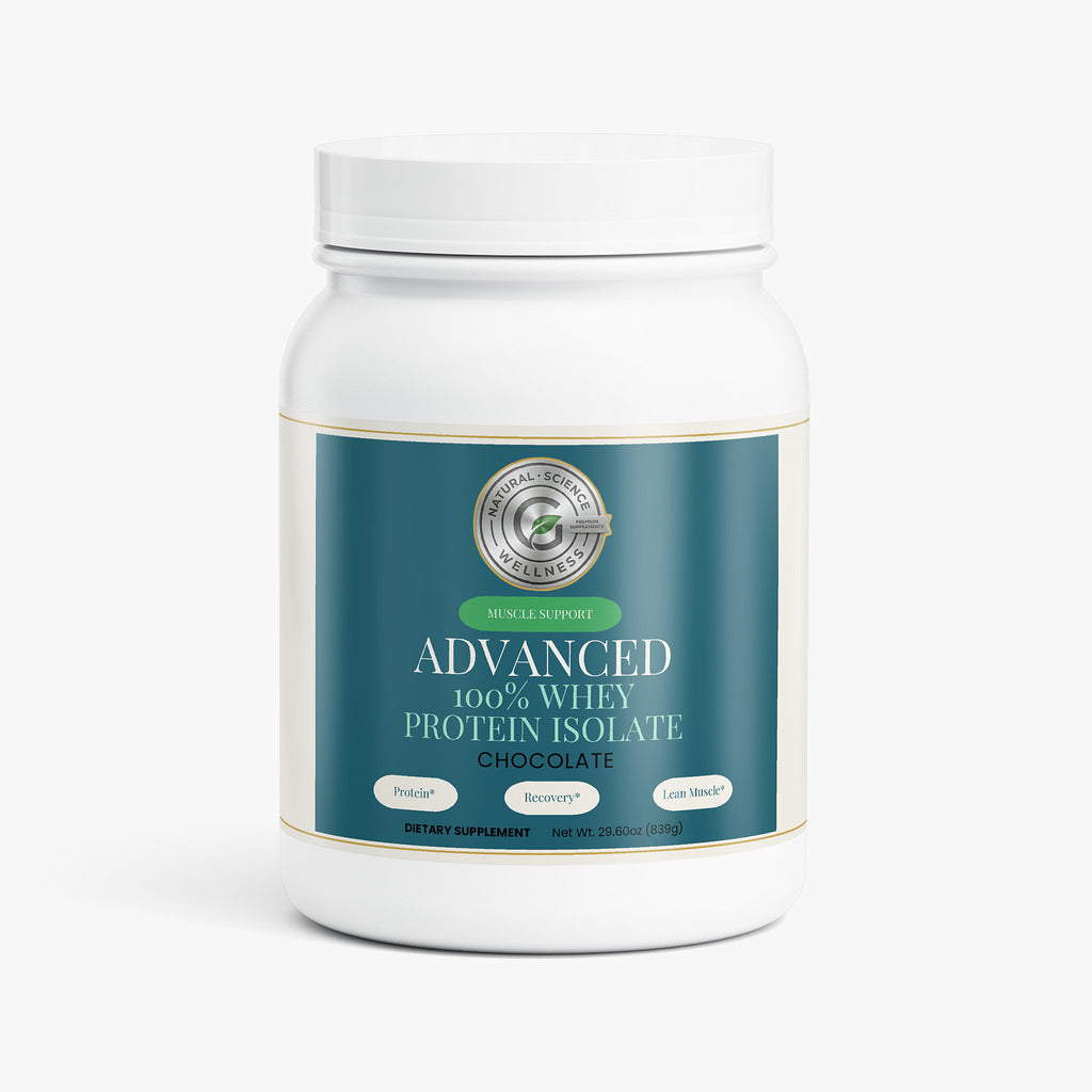 Advanced 100% Whey Protein Isolate (Chocolate) by GLP Nutrition Source — product label